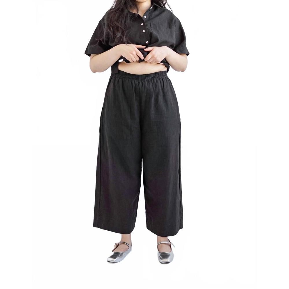 NEW NETTLE STUDIOS women's mid easy pant in black